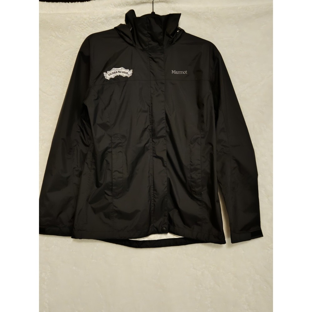 Marmot Jacket Womens M Black Nylon Windbreaker‎ Hooded Full Zip Sierra Nevada